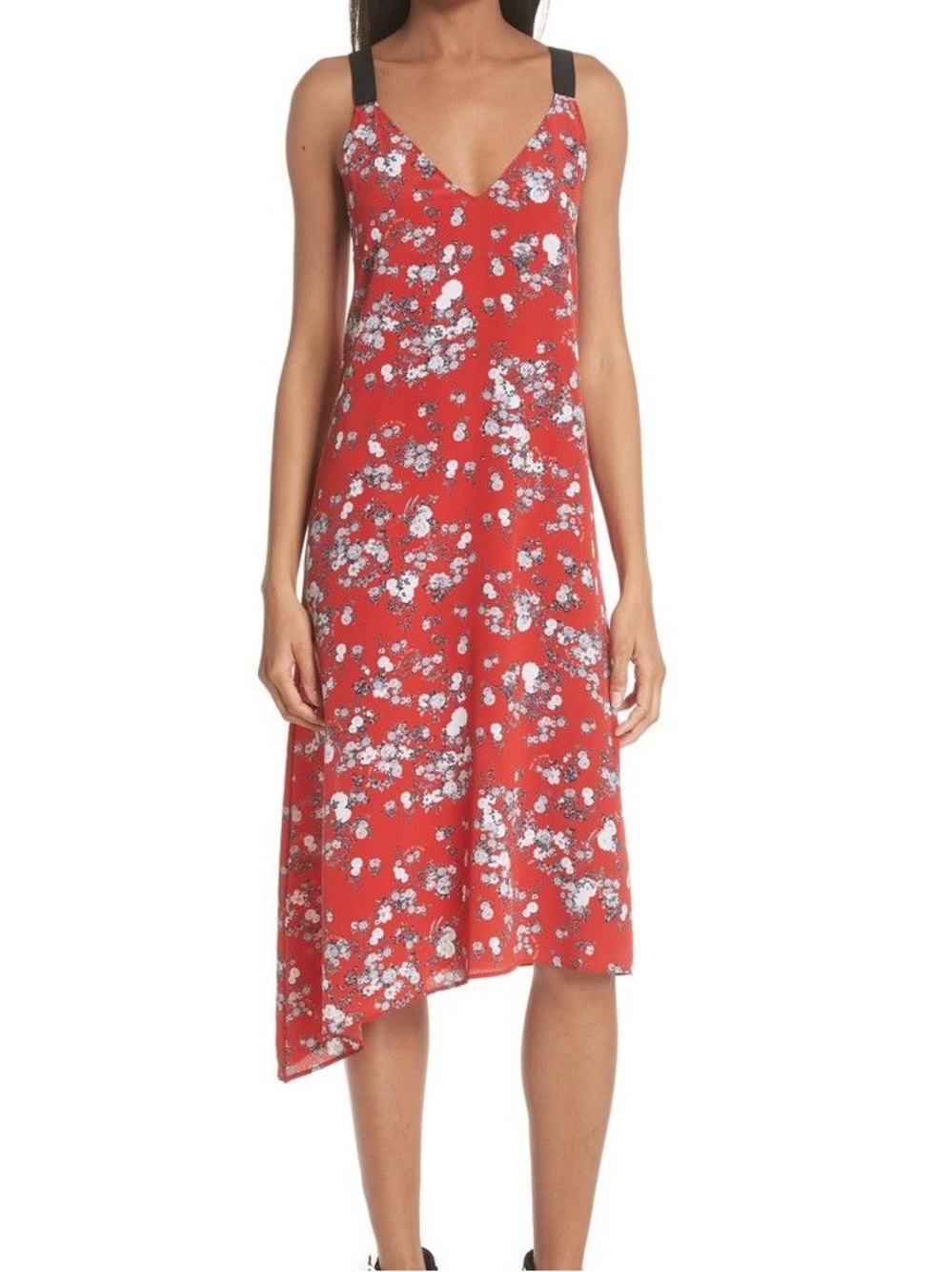 Rag & Bone Zoe Silk Asymmetrical Shift Floral Slip Dress